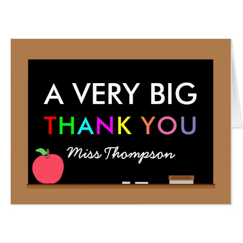 Giant Thank You Teacher personalized add photo Card