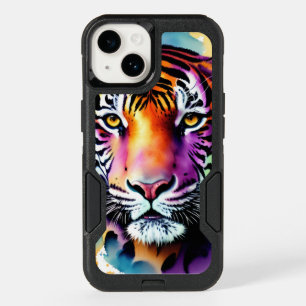 Giant Tiger Face With Purple Highlights OtterBox iPhone 14 Case