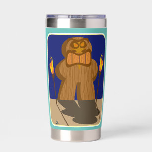 Giant Tiki Game Piece Art Fun Cartoon Design Insulated Tumbler