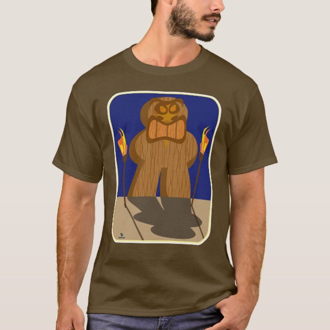 Giant Tiki Game Piece Cartoon Art T-Shirt (Front)