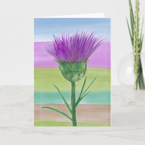 giant traditional thistle scottish stripes card