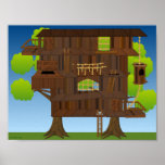 Giant Treehouse  Sticker Scene (letter-sized) Poster
