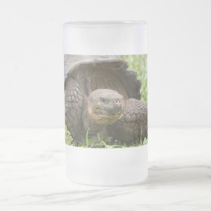 Giant turtle frosted glass beer mug