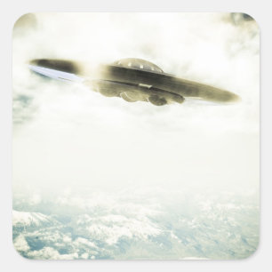 Giant UFO Square Sticker