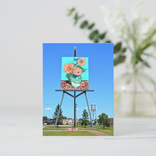 Giant Van Gogh's Sunflowers Artwork, Goodland, KS Postcard Zazzle