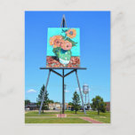 Giant Van Gogh's Sunflowers Artwork, Goodland, KS Postcard<br><div class="desc">"Giant Van Gogh's Sunflowers Artwork and Water Tower, Goodland, Kansas" by Catherine Sherman. Two tall structures greet visitors to Goodland, Kansas. One is a giant reproduction of one of Vincent Van Gogh's Sunflowers paintings: the other is a water tower bearing the town's name. Wouldn't it be fun if Goodland painted...</div>