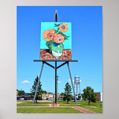 Giant Van Goghs Sunflowers Artwork Goodland KS Poster