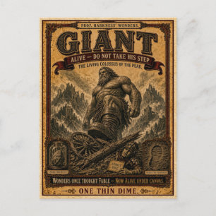 Giant, Vintage Circus Monster Postcard