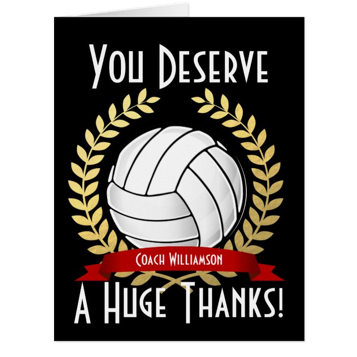 Giant Volleyball Coach Thank You Card Zazzle