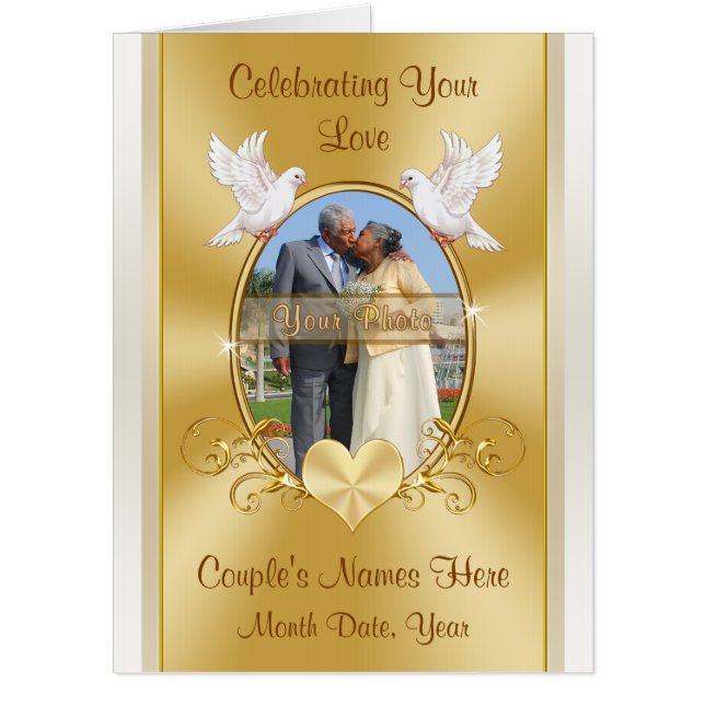Giant Wedding or Gold Photo Anniversary Cards (Front)