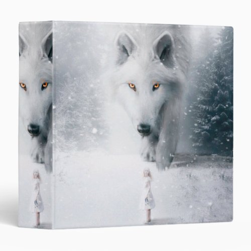 Giant white wolf 3 ring binder