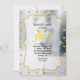 Giant white wolf invitation