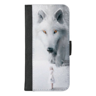 Giant white wolf iPhone 8/7 plus wallet case