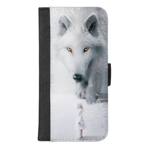 Giant white wolf iPhone 87 plus wallet case