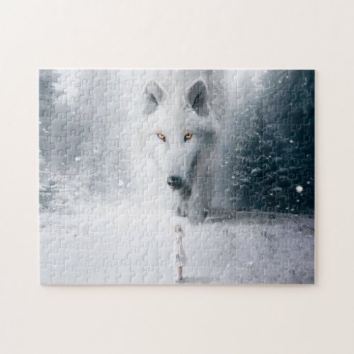 Giant white wolf jigsaw puzzle