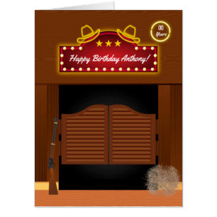 Giant Wild West Cowboy Themed Birthday add photo Card