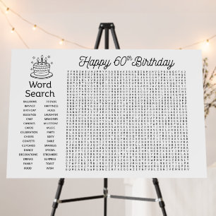 Giant Word Search Poster - 60th Birthday