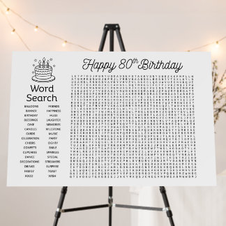 Giant Word Search Poster - 80th Birthday