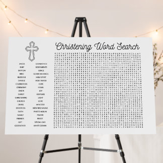 Giant Word Search Poster - christening