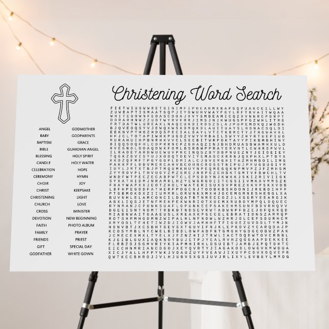Giant Word Search Poster - christening (In Situ (Stand))