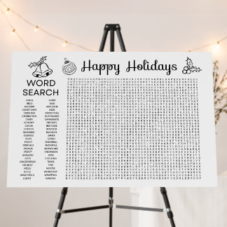 Giant Word Search Poster - Happy Holidays