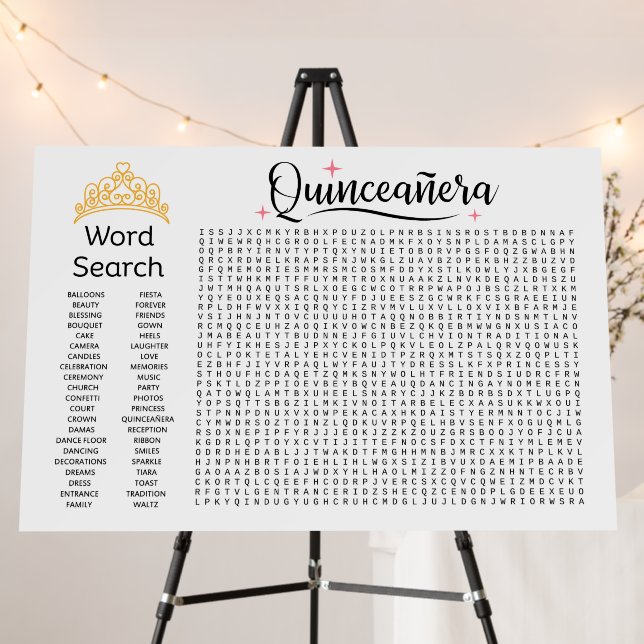 Giant Word Search Poster - quinceanera (In Situ (Stand))