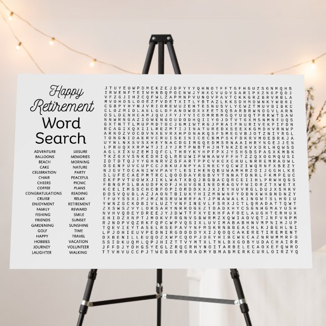 Giant Word Search Poster - Retirement (In Situ (Stand))
