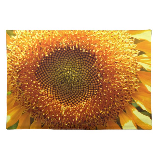 Giant yellow mammoth Sunflower photo Cloth Placemat (Front)