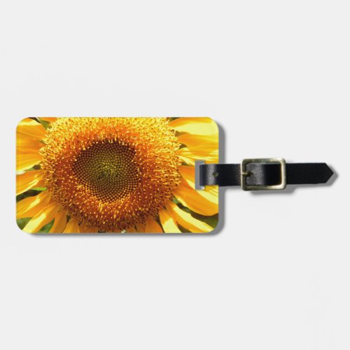 Giant yellow mammoth sunflower photo luggage tag