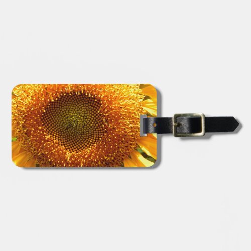 Giant yellow mammoth sunflower photo luggage tag