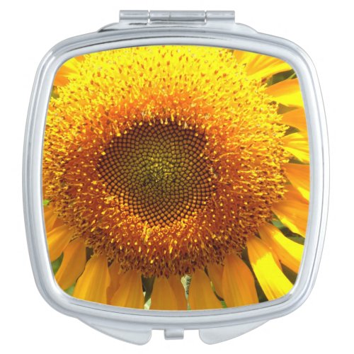 Giant yellow mammoth sunflower photo makeup mirror