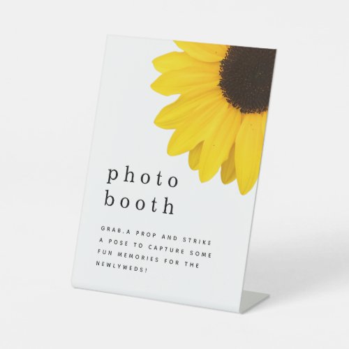 Giant Yellow Sunflower Photo Booth Wedding Pedestal Sign