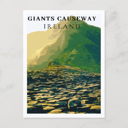 Giants Causeway Antrim Ireland Retro Style Postcard