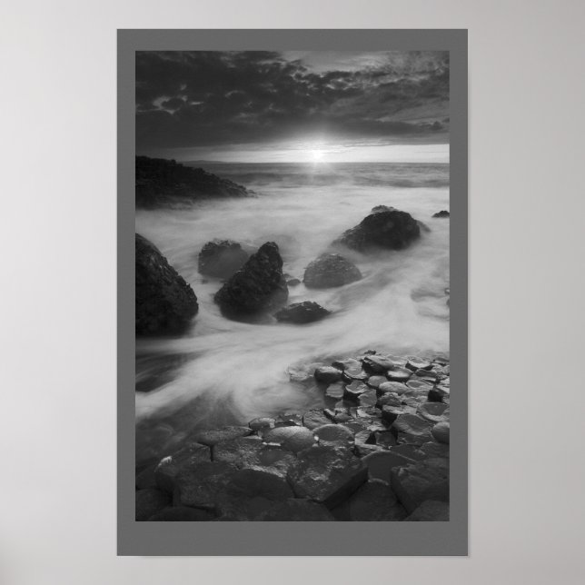 Giants Causeway at sunset Poster (Front)