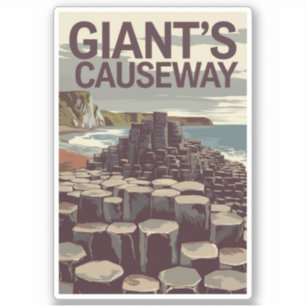 Giant's Causeway Ireland Illustration Travel Art Sticker