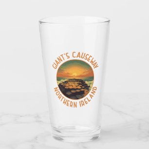 Giant's Causeway Ireland Retro Distressed Circle Glass