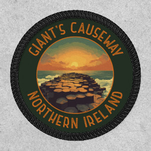 Giant's Causeway Ireland Retro Distressed Circle Patch