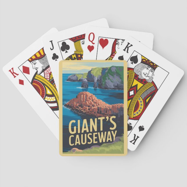 Giant's Causeway Ireland Travel Art Vintage Poker Cards (Back)