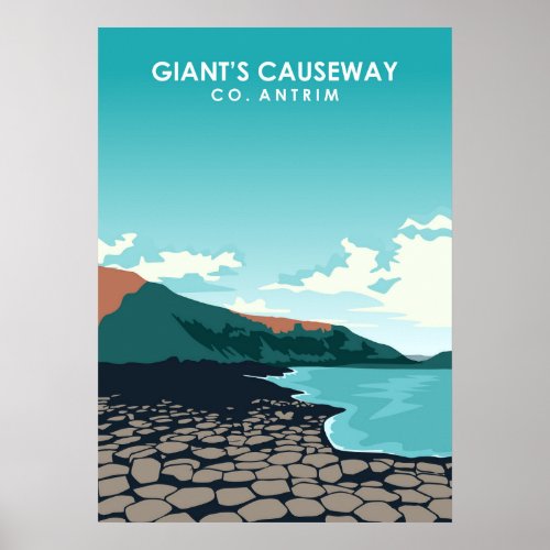 Giants Causeway Northen Ireland Travel Poster