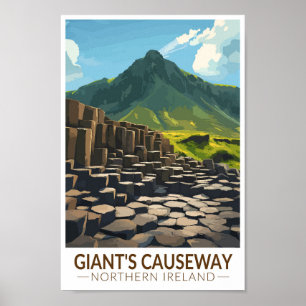 Giant's Causeway Northern Ireland Illustration Poster