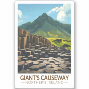 Giant's Causeway Northern Ireland Illustration Sticker