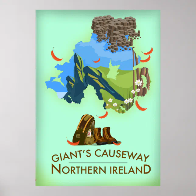 Giants Causeway Northern Ireland Map T…