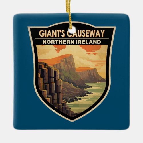 Giants Causeway Northern Ireland Travel Vintage Ceramic Ornament