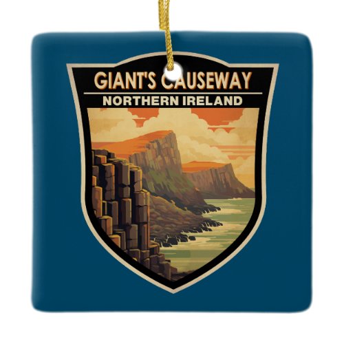 Giants Causeway Northern Ireland Travel Vintage Ceramic Ornament