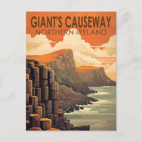 Giants Causeway Northern Ireland Travel Vintage Postcard