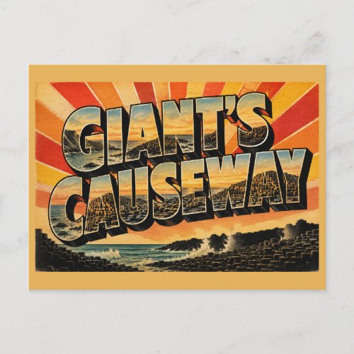 Giant's Causeway Northern Ireland Vintage Travel Postcard