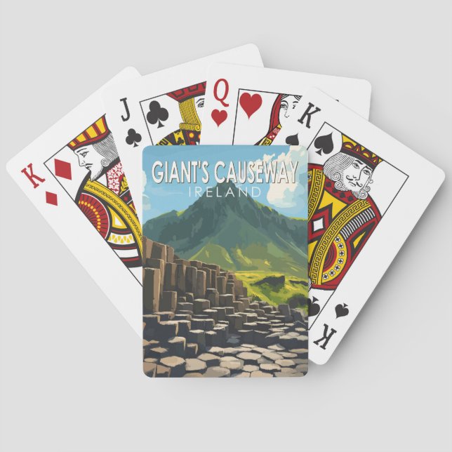 Giant's Causeway Travel Art Vintage Poker Cards (Back)