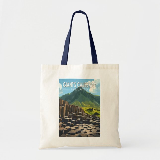 Giant's Causeway Travel Art Vintage Tote Bag (Front)