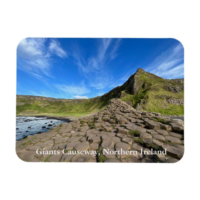 Giants Causeway with Blue Sky in Northern Ireland Magnet (Horizontal)