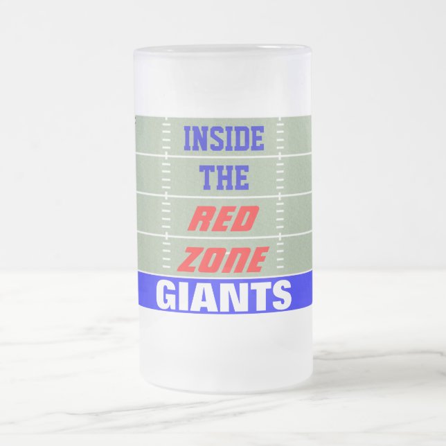 GIANTS INSIDE THE RED ZONE FROSTED GLASS BEER MUG (Center)